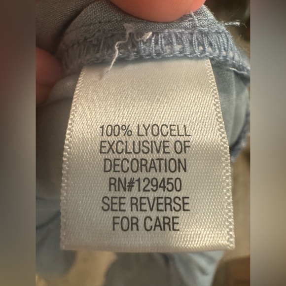 NWT SO Chambray Woven Blue Off-Shoulder Ruffle Dress - Picture 5 of 5